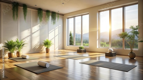 A Touch of Simplicity: Yoga Retreat with Minimalist Decor AI Generated