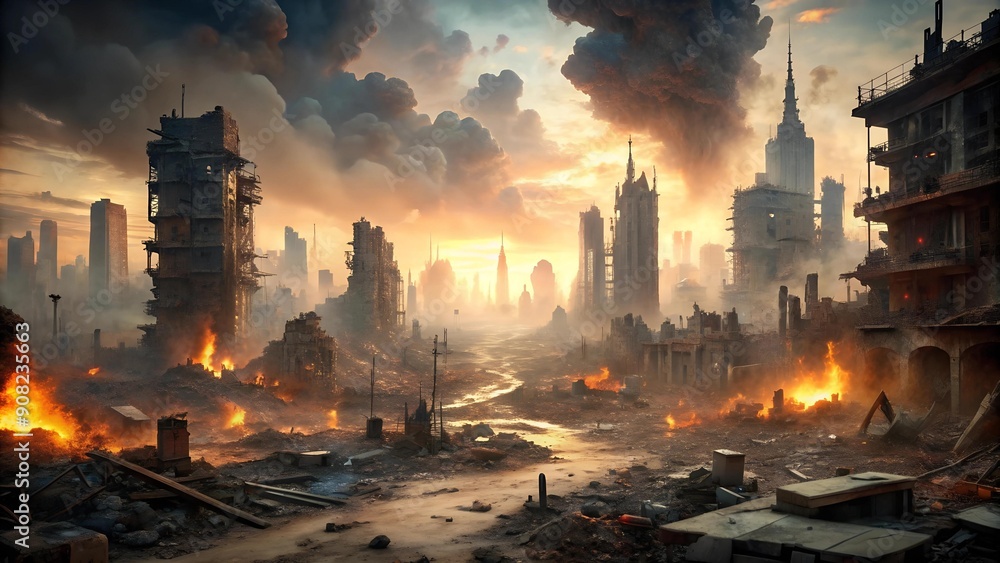 The Silence After the Storm: A Post-Battle Landscape of Destruction AI generated The Silence After the Storm: A Post-Battle Landscape of Destruction AI generated