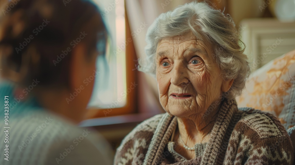 Interview with Elderly Female: Discussing Health Care Needs of Ill Senior Woman Interview with Elderly Female: Discussing Health Care Needs of Ill Senior Woman