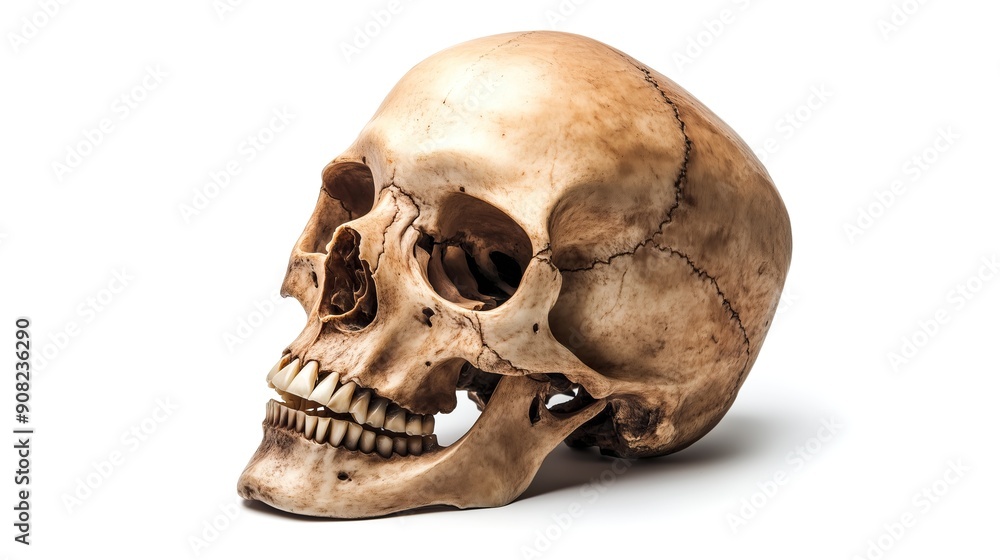 one single human skull isolated on white background one single human skull isolated on white background