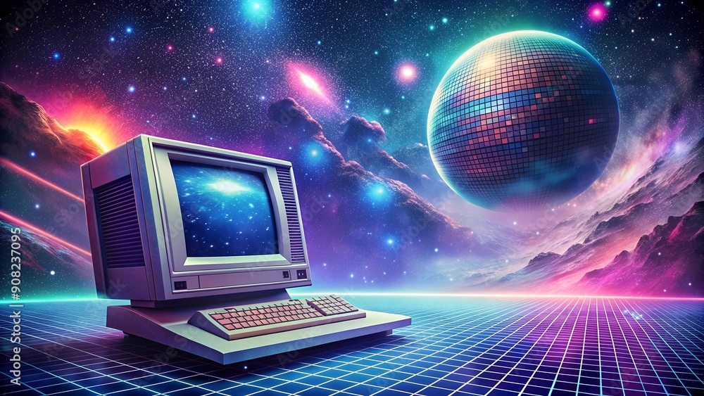 Cosmic Circuitry: A Halftone Computer Amidst Stars and Planets generative AI Cosmic Circuitry: A Halftone Computer Amidst Stars and Planets generative AI
