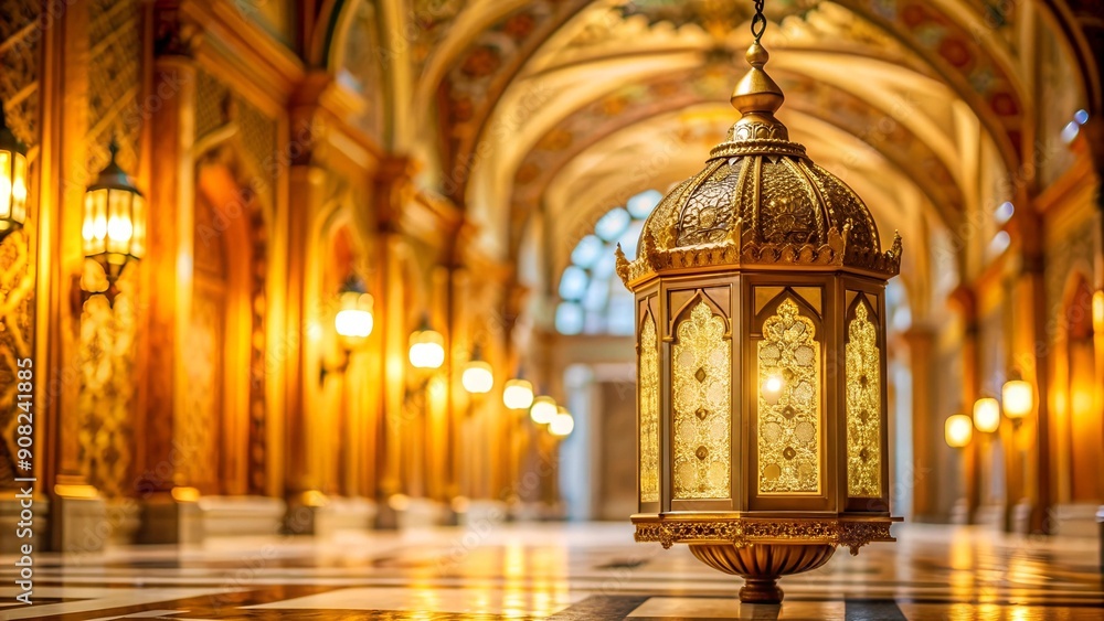 Glimmering Gold Lantern with a Warm White Light - Royal Palace AI generated Glimmering Gold Lantern with a Warm White Light - Royal Palace AI generated