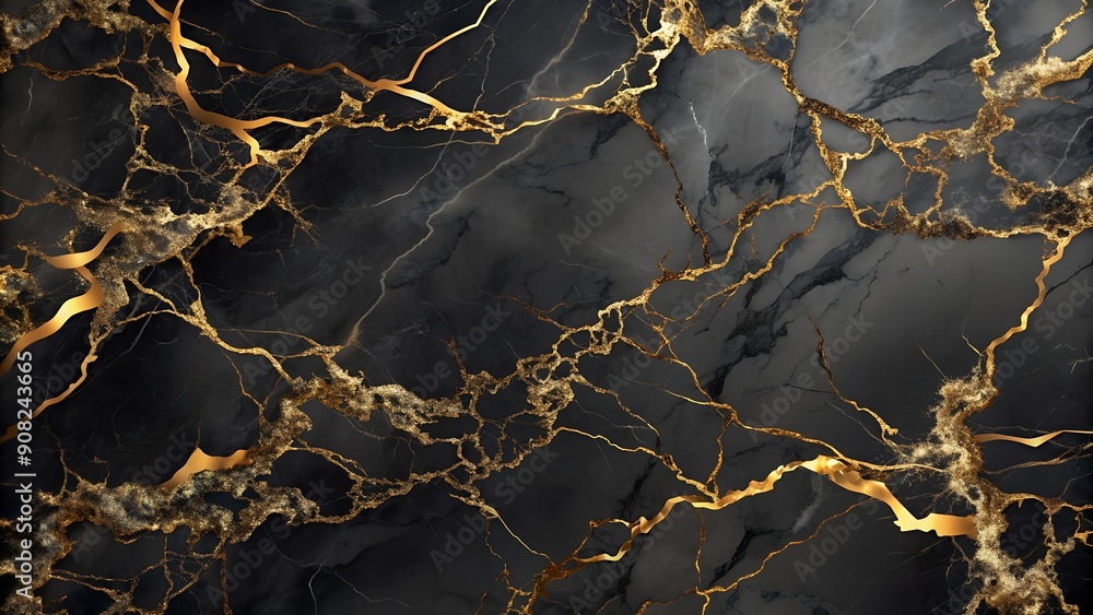 Metallic Marble with Golden Sheen Generative AI Metallic Marble with Golden Sheen Generative AI