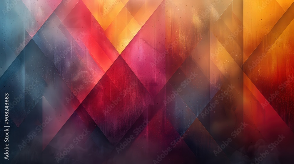 Fototapeta premium Ultra-sharp geometric pattern featuring overlapping transparent shapes and a gentle gradient, highlighting the sophisticated layering and smooth color transitions in a modern and clean design