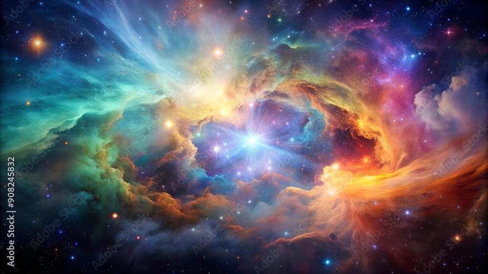Prismatic Nebula: A Cosmic Cloud of Light and Color AI Generated Prismatic Nebula: A Cosmic Cloud of Light and Color AI Generated