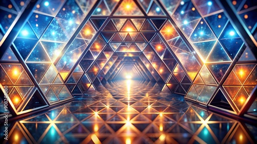 Echoes of Light: Triangles and Circles Reflecting the Infinite  AI Generated