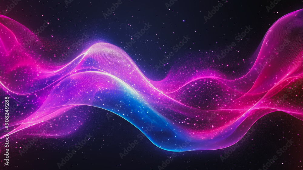 Obraz premium Abstract digital background electromagnetic wave background Innovation digital wave background information technology background The background is the background. gradient wave digital wave banner 