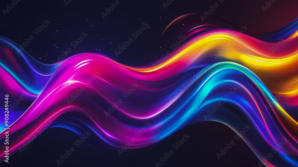 Obraz premium Abstract digital background electromagnetic wave background Innovation digital wave background information technology background The background is the background. gradient wave digital wave banner 