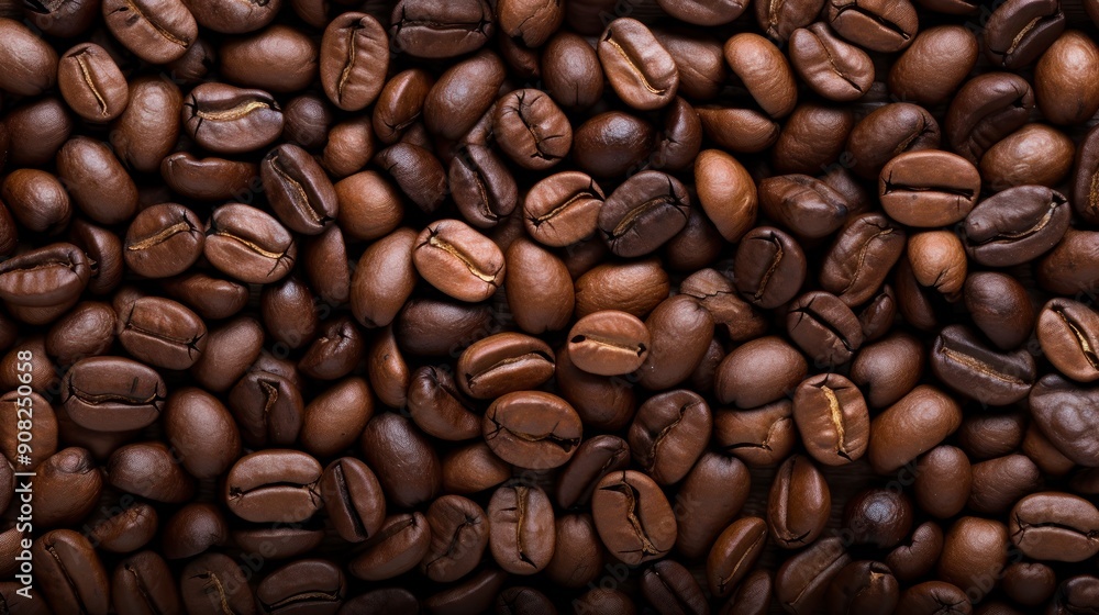 Fototapeta premium Coffee beans as a background or texture