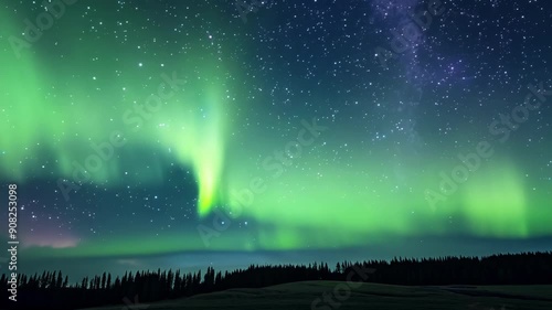 Wallpaper Mural A quiet and peaceful night suddenly transformed into a spectacle of aweinspiring beauty as the southern lights emerge in all their glory. Torontodigital.ca