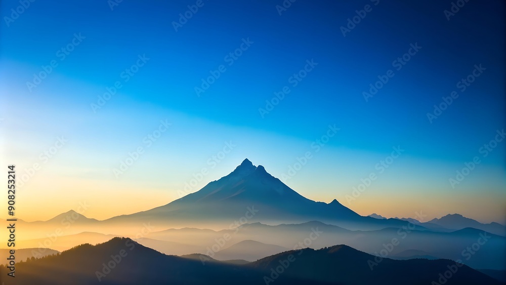 Serene Mountain Silhouette Against a Vast Azure Sky AI generated Serene Mountain Silhouette Against a Vast Azure Sky AI generated