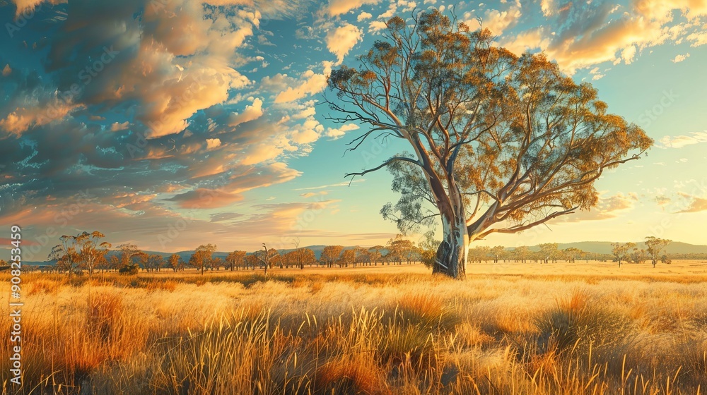 Golden Field with Trees 21