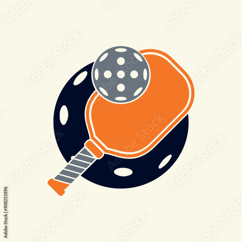 pickle ball sport graphic template. pickle ball game tournament in badge emblem patch label style