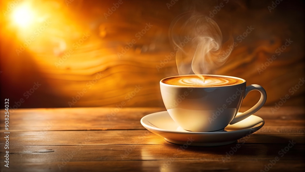 Golden Hour Latte with Warm Hues AI Generated Golden Hour Latte with Warm Hues AI Generated