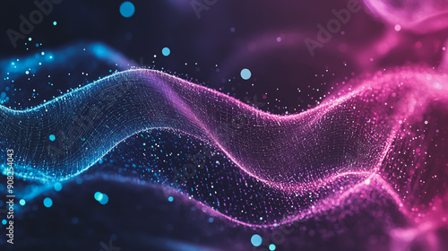 Abstract digital background electromagnetic wave background Innovation digital wave background information technology background The background is the background. gradient wave digital wave banner 