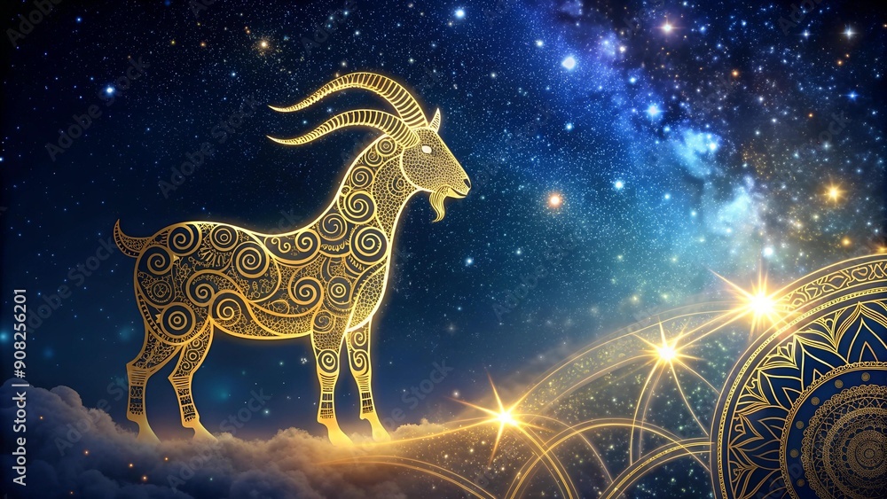 Golden Goat in the Night: A Tapestry of Stars and Dreams AI generated Golden Goat in the Night: A Tapestry of Stars and Dreams AI generated