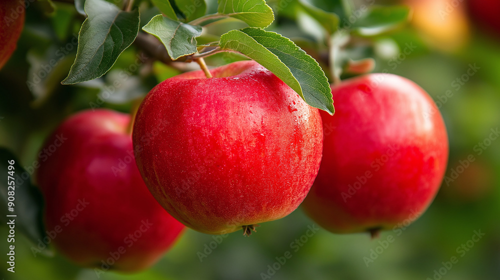 red apples on a branch ready for harvest ,Harvest of red apples on a tree in the garden red apples on a branch ready for harvest ,Harvest of red apples on a tree in the garden