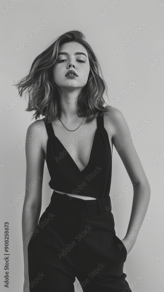 Fototapeta premium Effortless Elegance in Black and White 8