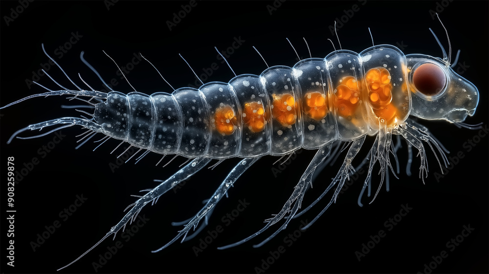 Microscopic View of Daphnia Magna Water Flea, Detailed Aquatic Microorganism
Microscopic View of Daphnia Magna Water Flea, Detailed Aquatic Microorganism
