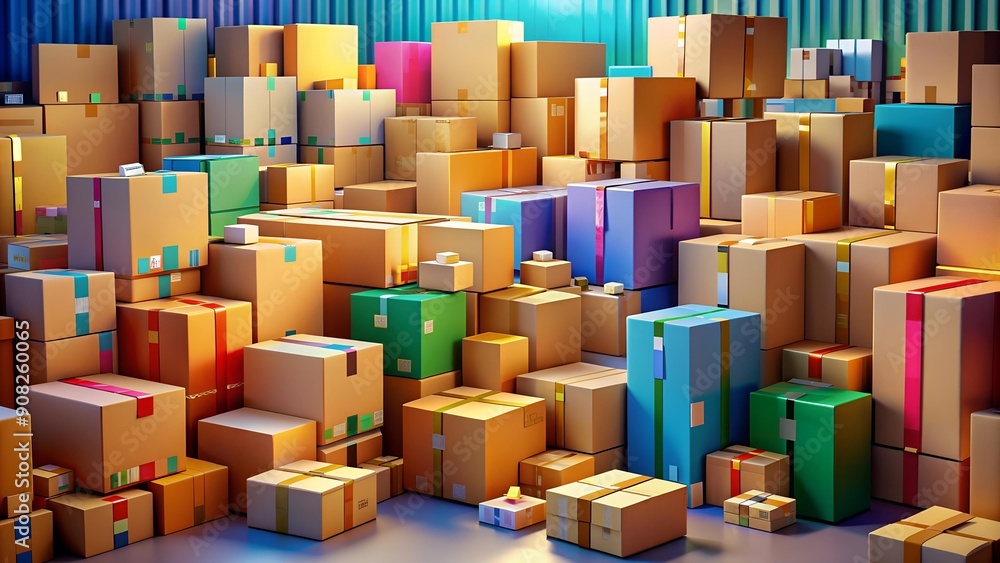 A Tapestry of Packages: A Visual Representation of Shipping and Distribution generative AI A Tapestry of Packages: A Visual Representation of Shipping and Distribution generative AI