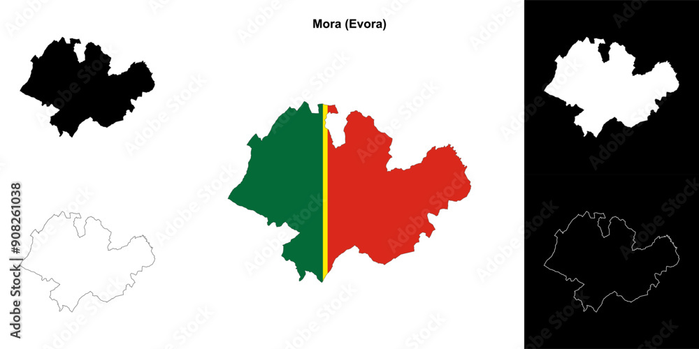 Fototapeta premium Mora municipality outline map set
