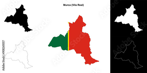 Murca municipality outline map set