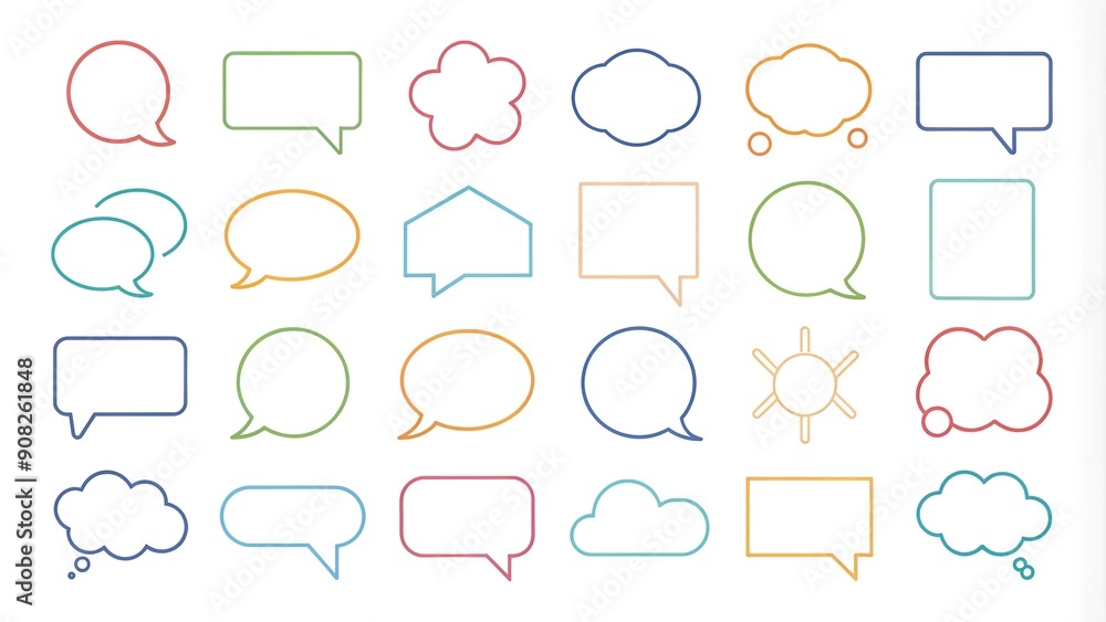 Modern Line Art Speech Bubbles with Minimalist and Stylish Quotes generative AI Modern Line Art Speech Bubbles with Minimalist and Stylish Quotes generative AI