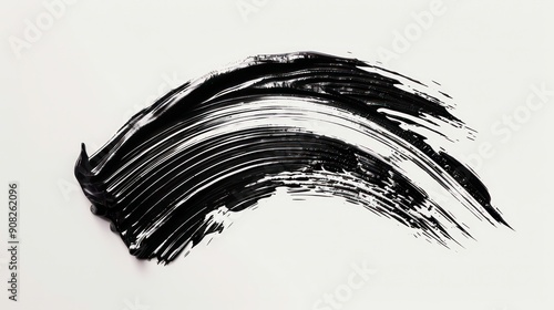 Black Mascara Swirl on White Background