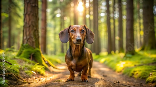 A Walk in the Woods: A Dachshund's Forest Adventure AI Generated