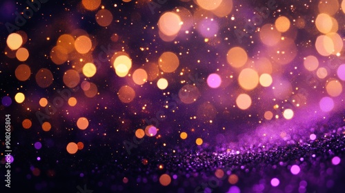 Sparkling Purple and Gold Bokeh