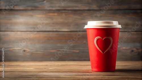 Coffee Cup with a Heart  AI generated photo