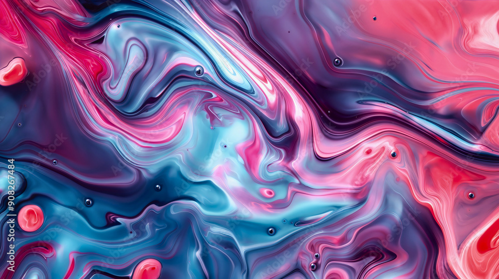 Pink and blue colors abstract liquid swirl background illustration ...