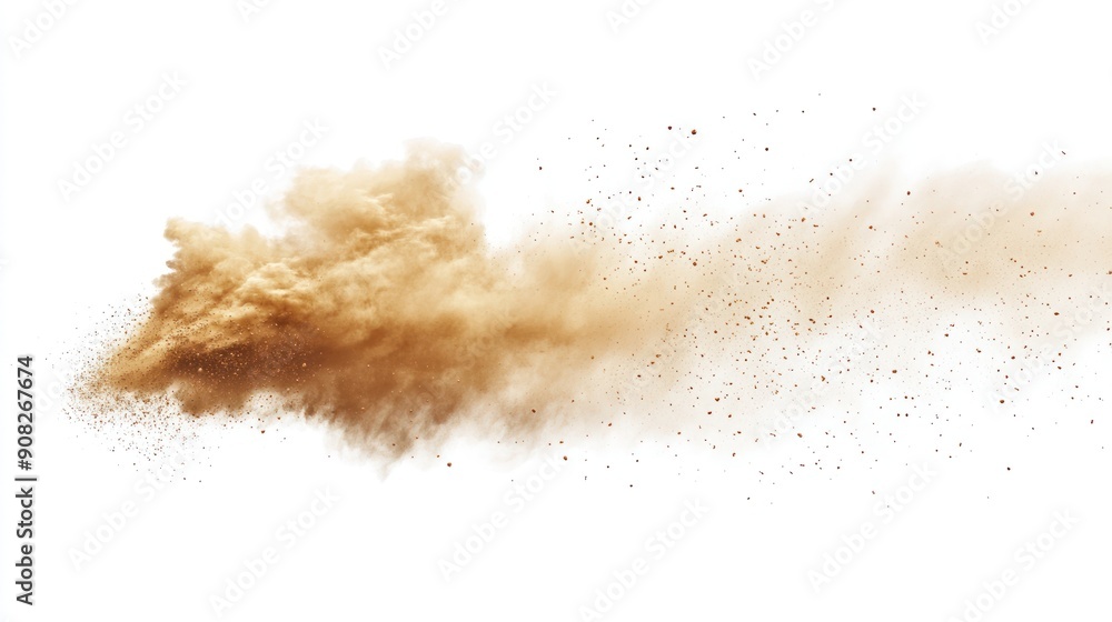 Dust Explosion Isolated On White Background Dust Explosion Isolated On White Background