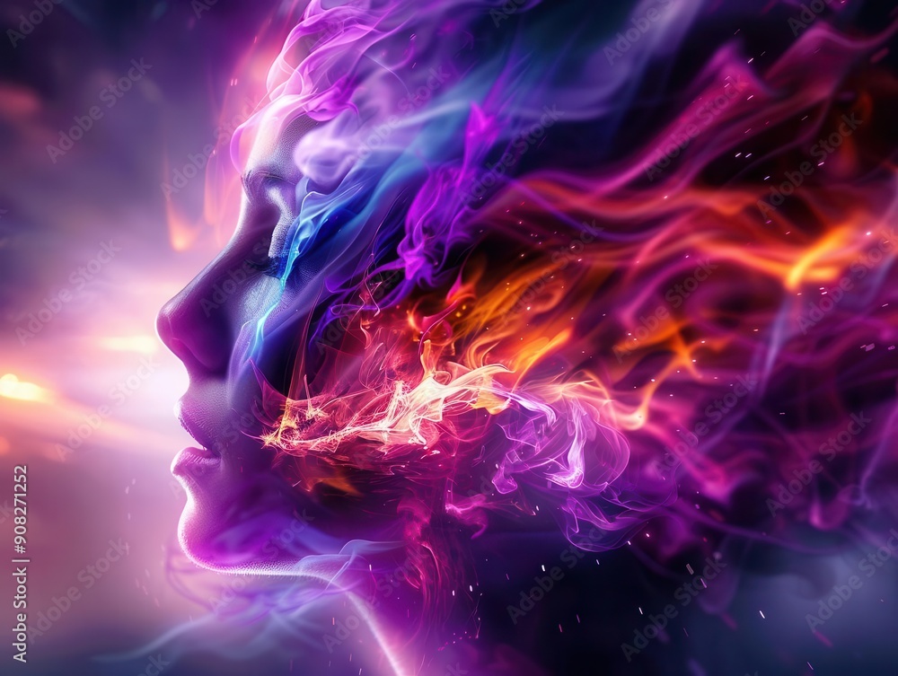 Thought reading with a person projecting thoughts, surrounded by ethereal light, Mystical, Soft hues, Digital painting Thought reading with a person projecting thoughts, surrounded by ethereal light, Mystical, Soft hues, Digital painting