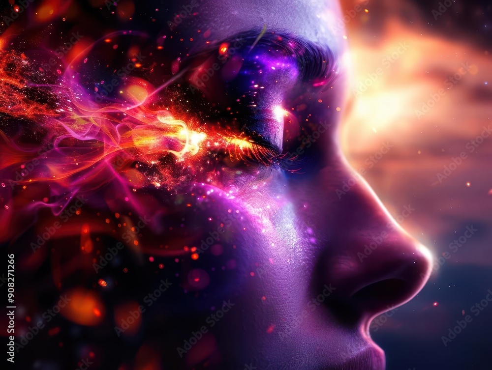 Thought reading with a person projecting thoughts, surrounded by ethereal light, Mystical, Soft hues, Digital painting Thought reading with a person projecting thoughts, surrounded by ethereal light, Mystical, Soft hues, Digital painting