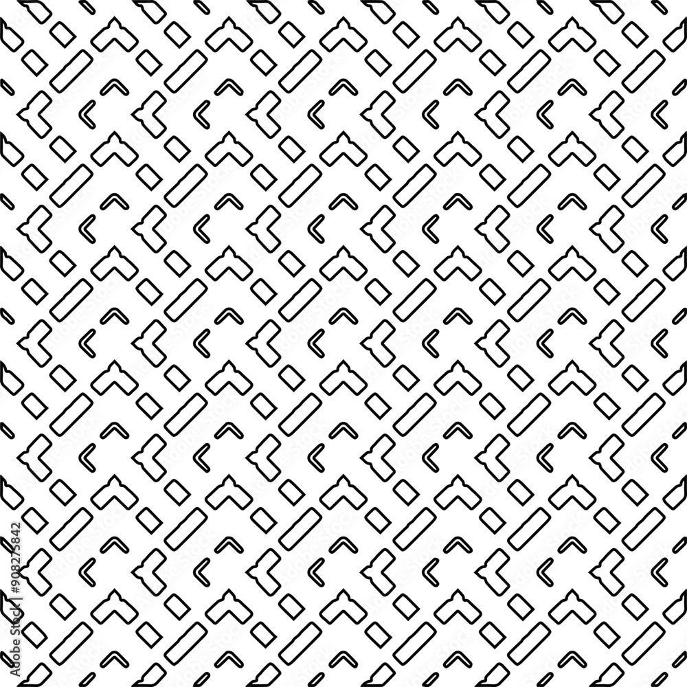  Monochrome ornamental texture with smooth linear shapes, zigzag lines, lace pattern.Abstract black  pattern for web page, textures, card, poster, fabric, textile. White background.