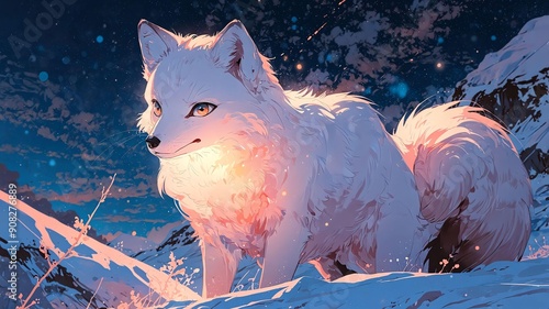 arctic fox animal anime