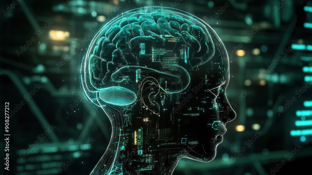 Digital Brain Illustration