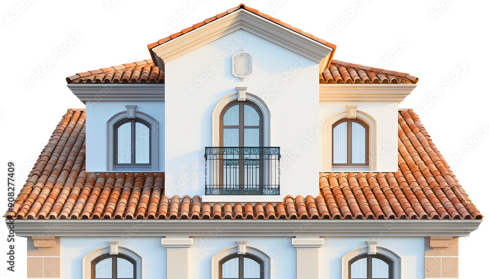 Exterior view of house home building roof and terrace isolated on transparent background. Residential apartment balcony, outdoor construction and architecture, patio, facade Exterior view of house home building roof and terrace isolated on transparent background. Residential apartment balcony, outdoor construction and architecture, patio, facade