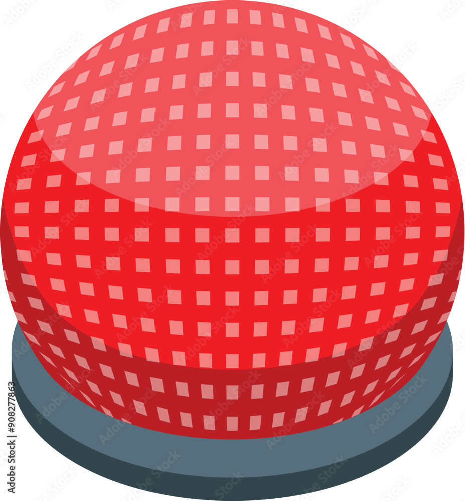 Red emergency button sitting on a table, ready to be pressed