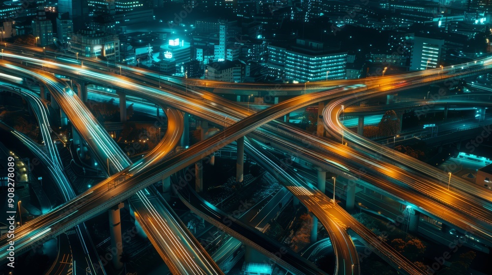 Night City Highway Interchange 4 Night City Highway Interchange 4