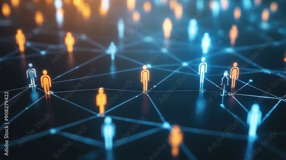 Abstract Network with Connected People Abstract Network with Connected People