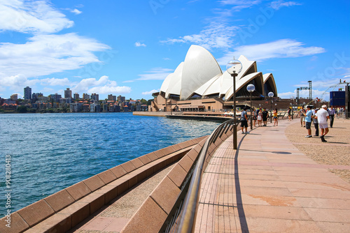 Sydney Opera House as seen from the Circular Quay waterfront promenade on Sydney Harbour, New South Wales, Australia photo