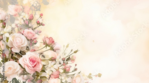 Free watercolor Rose blossom drawing white background