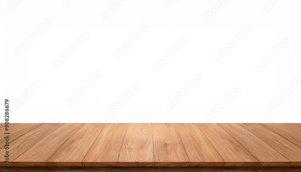 Modern wooden tabletop isolated on white background. Copy space used for display or montage your products design with clipping path for easy work Modern wooden tabletop isolated on white background. Copy space used for display or montage your products design with clipping path for easy work