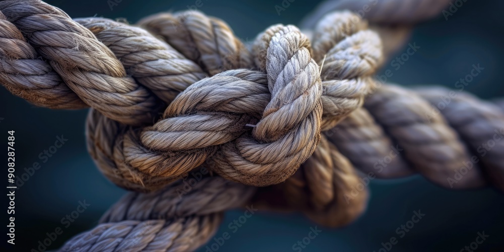 Close-up of marine rope tied in a strong knot, showcasing its strength and resilience. 🪢💪 Ideal for dependable nautical use and adventures! Close-up of marine rope tied in a strong knot, showcasing its strength and resilience. 🪢💪 Ideal for dependable nautical use and adventures!