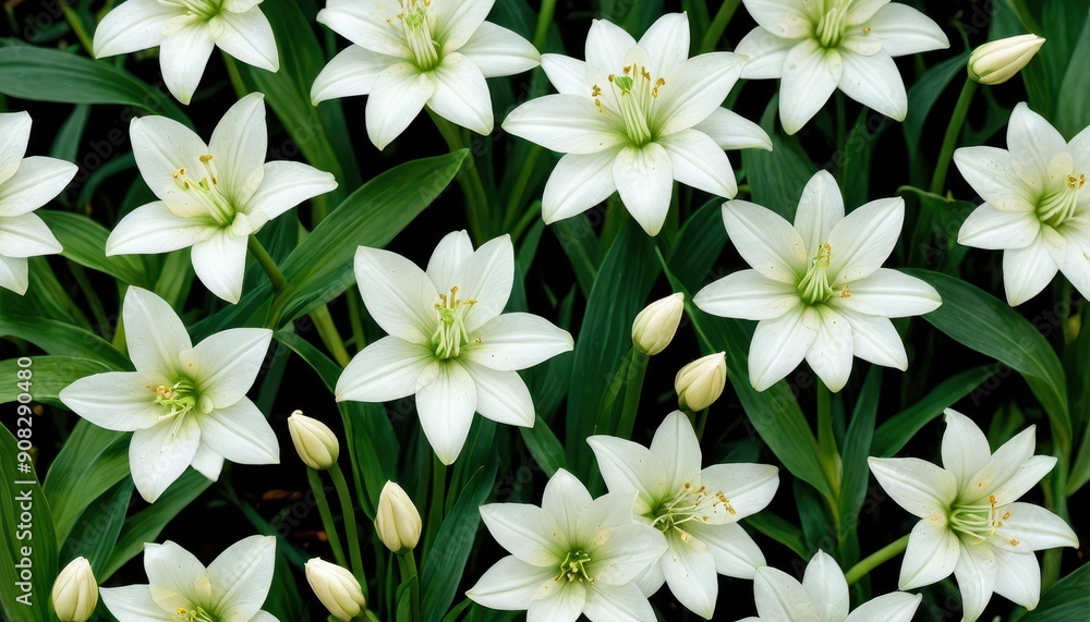 White Lilies in Bloom. White Lilies in Bloom.