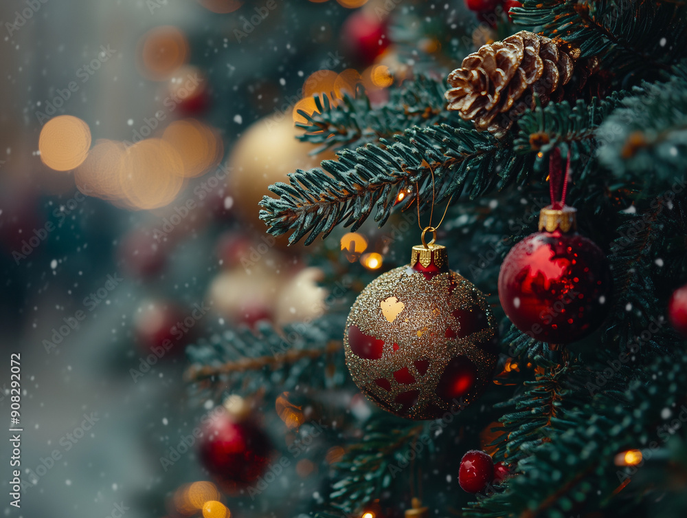 Christmas decorations, Christmas balls - Generative AI Christmas decorations, Christmas balls - Generative AI