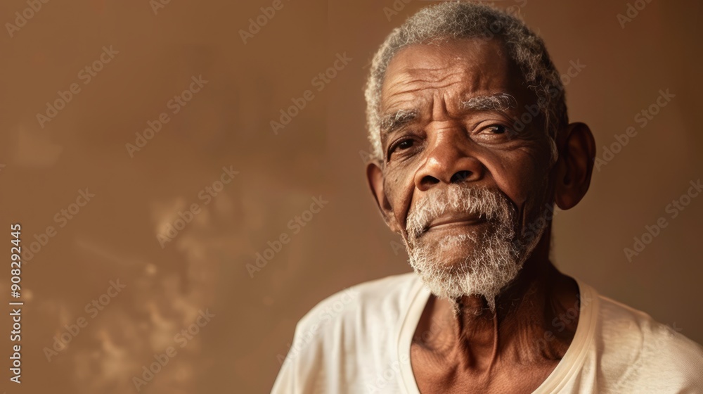 Portrait of Elderly Man Against Warm Background 2 Portrait of Elderly Man Against Warm Background 2