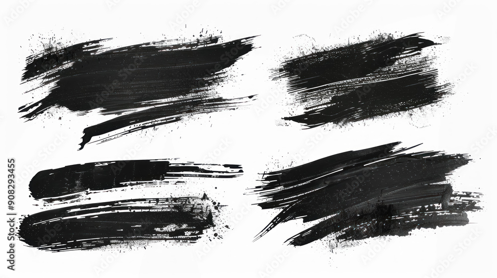 abstract black paint strokes on white background for creative designs abstract black paint strokes on white background for creative designs